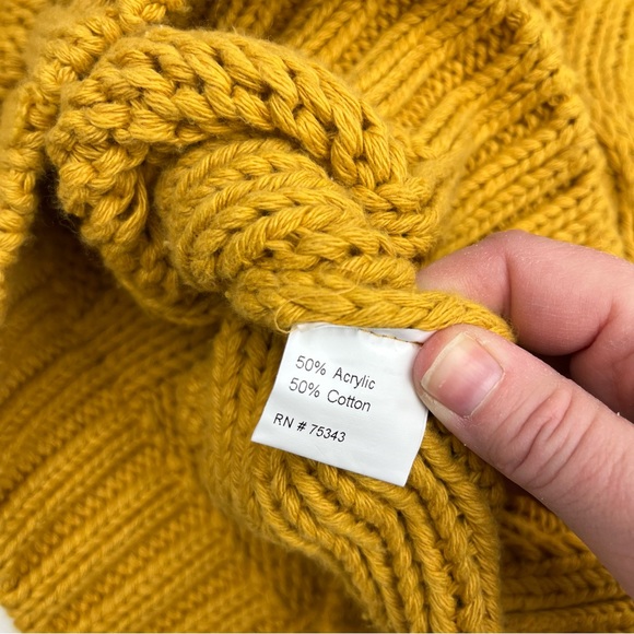 Dimensione Maglia Knit Mock Neck Sweater Cotton Blend Mustard - Picture 7 of 7